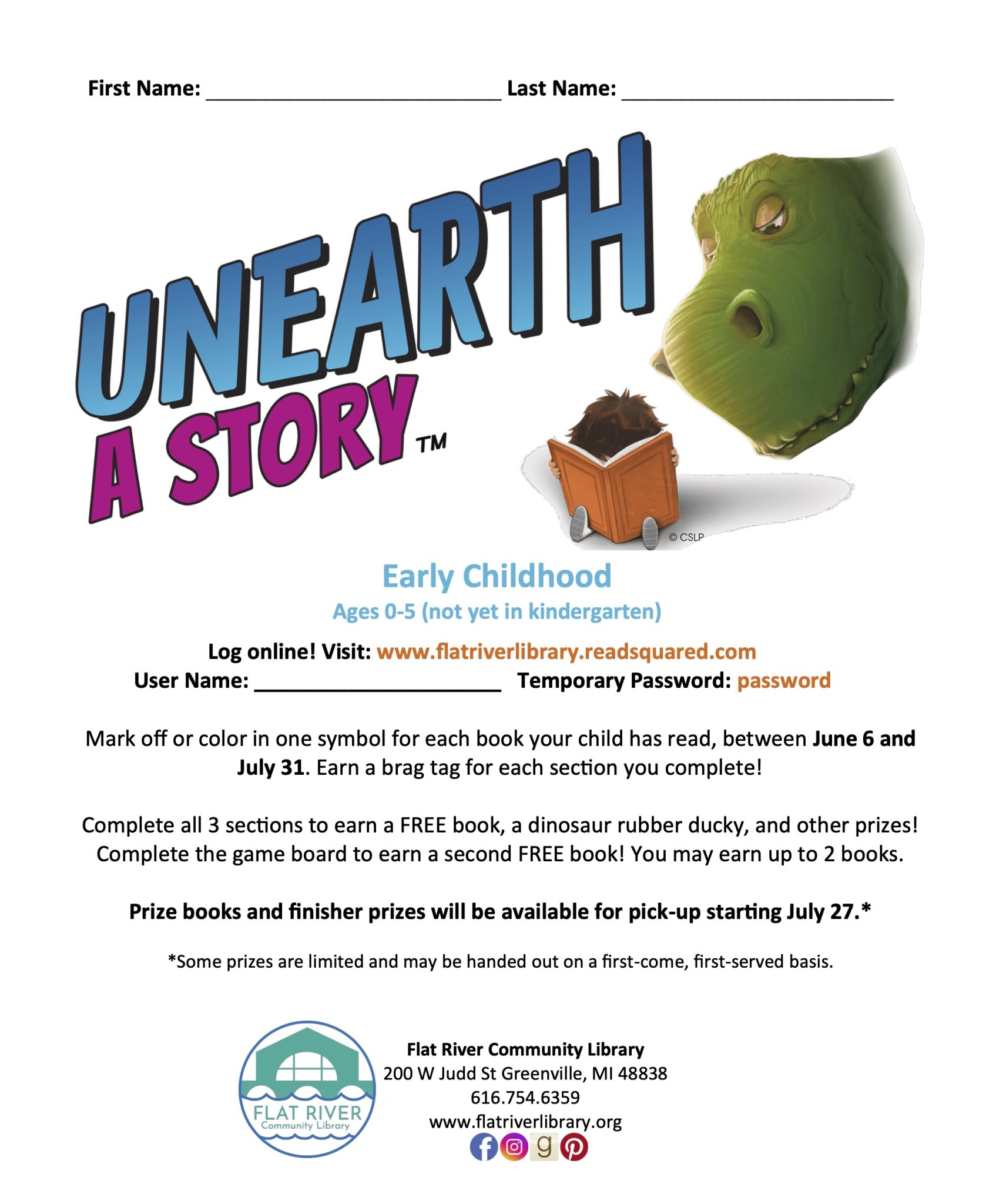 Early Childhood Reading Log